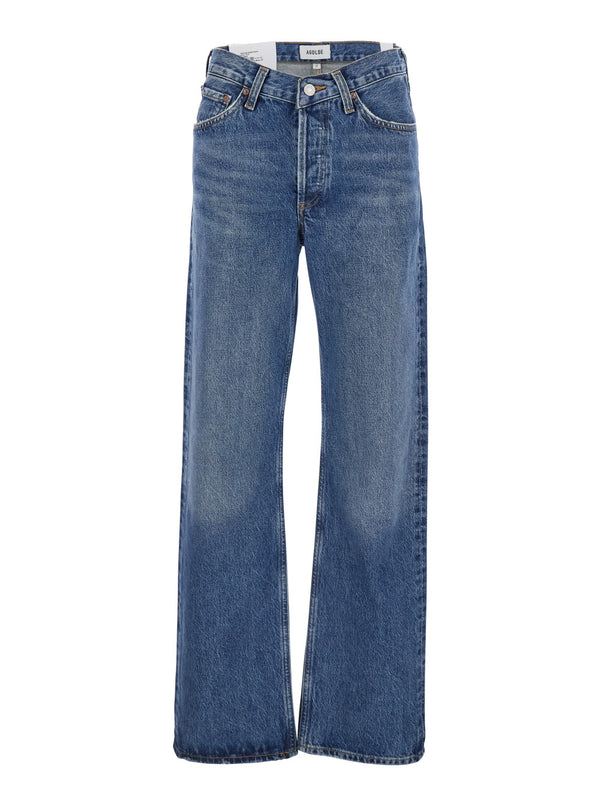 Blue Denim Jeans With Belt Loops Regenerative Cotton
