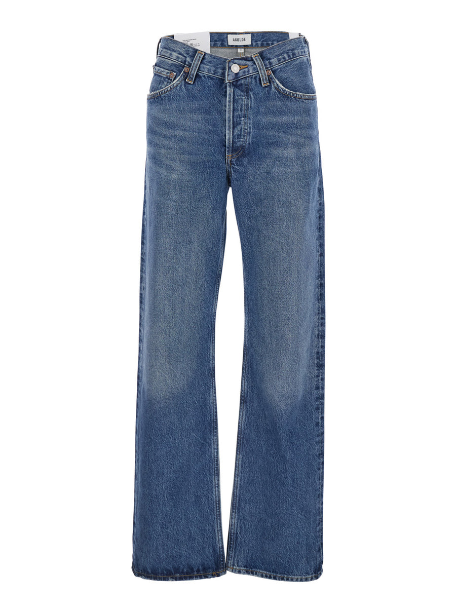 Blue Denim Jeans With Belt Loops Regenerative Cotton