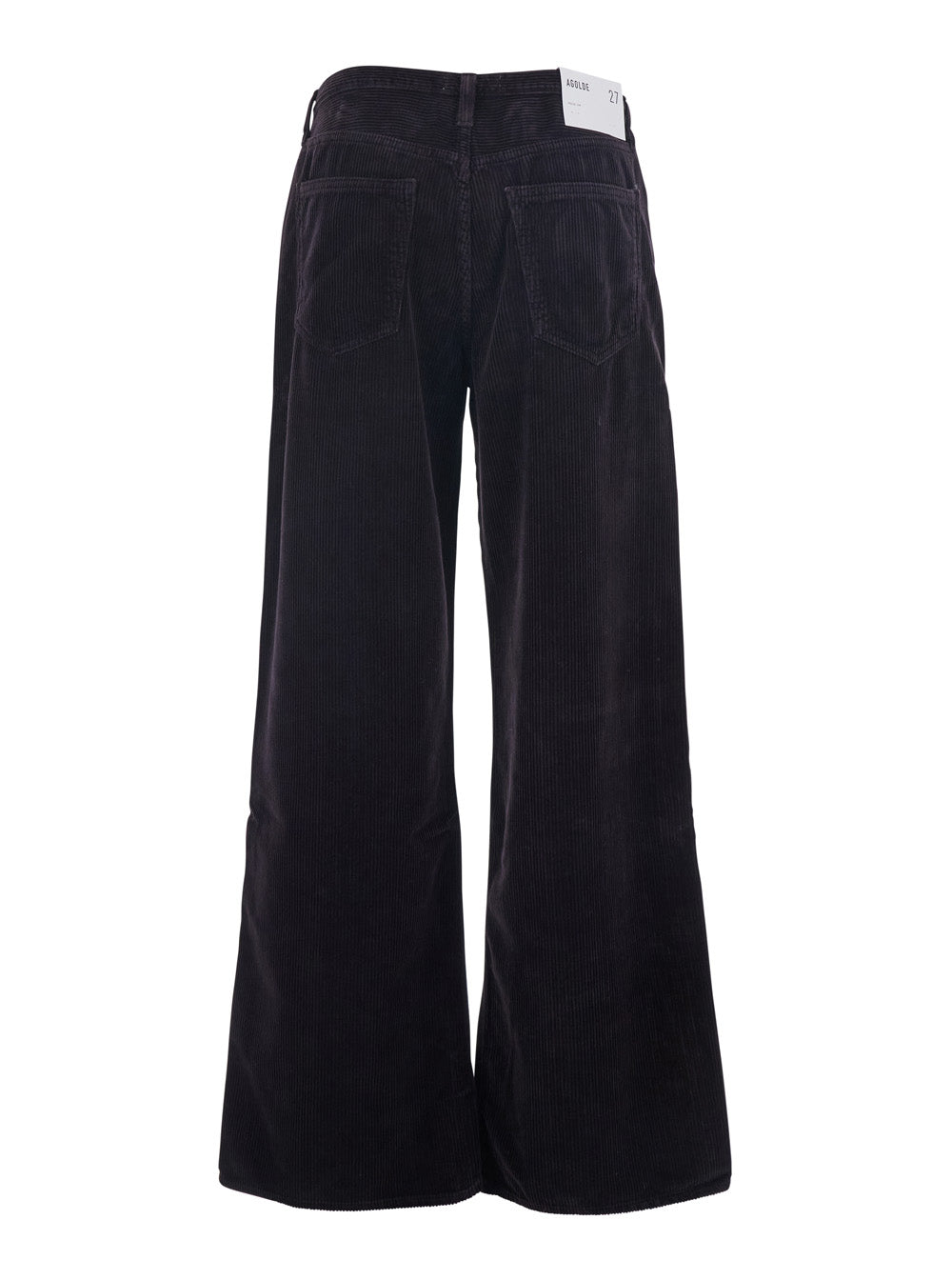 Keira Brown Pants with Belt Loops and Wide Leg in Corduroy Woman Cotton Lyocell Trousers
