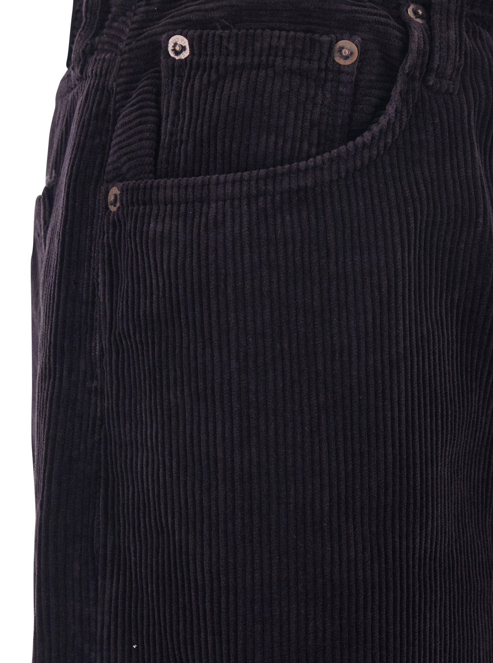 Keira Brown Pants with Belt Loops and Wide Leg in Corduroy Woman Cotton Lyocell Trousers