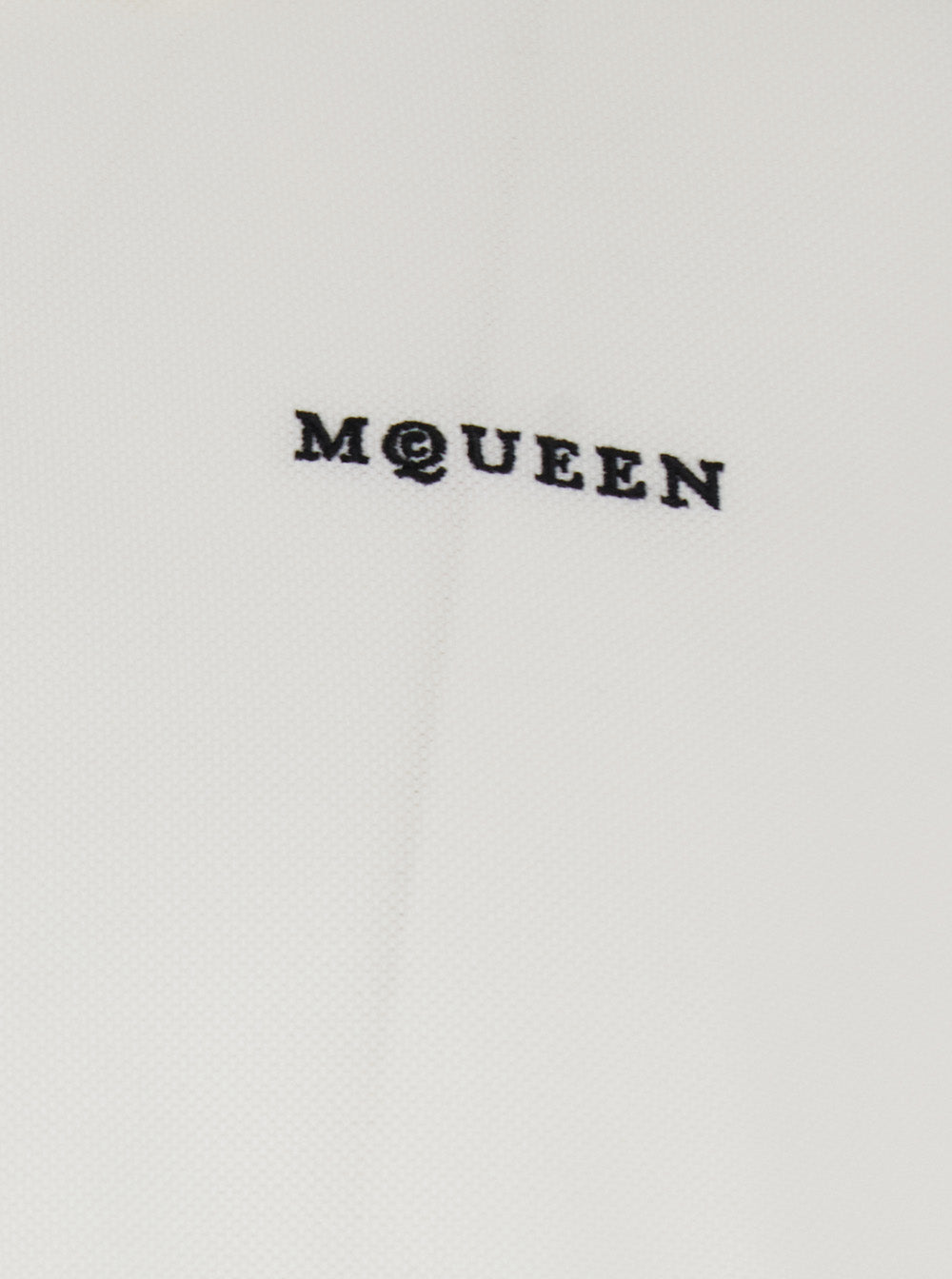 White Polo Shirt with Classic Collar and Logo Lettering Embroidery on the Front in Cotton Man Tshirts