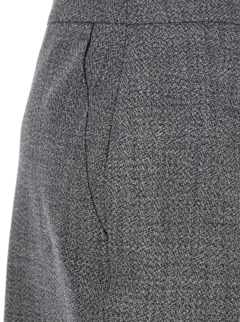 Grey Skirt With Button Closure Wool Woman