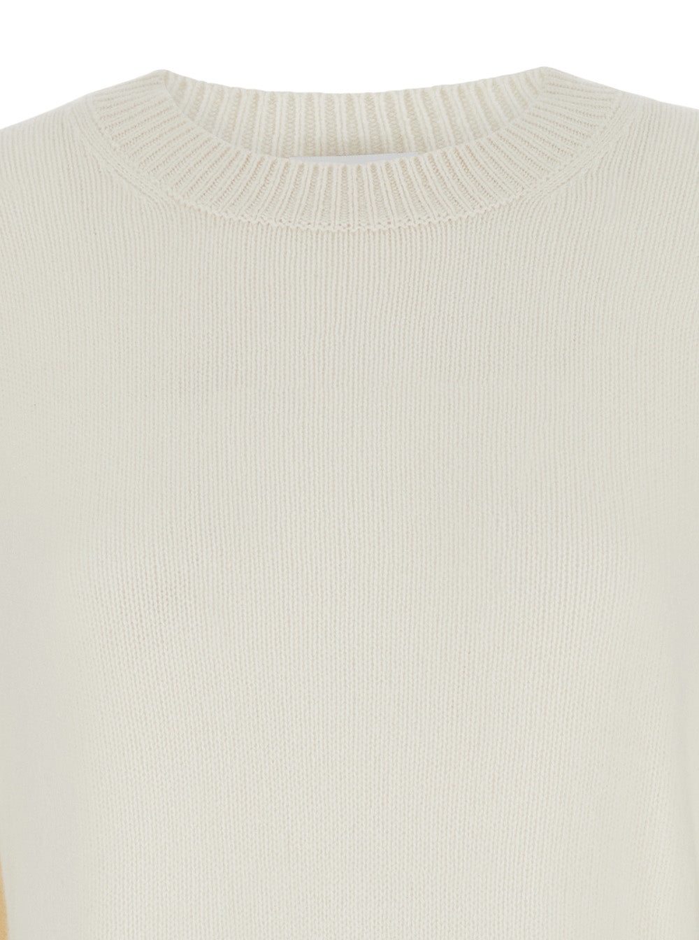 White Relaxed Crewneck Sweater in Cashmere Woman Jersey