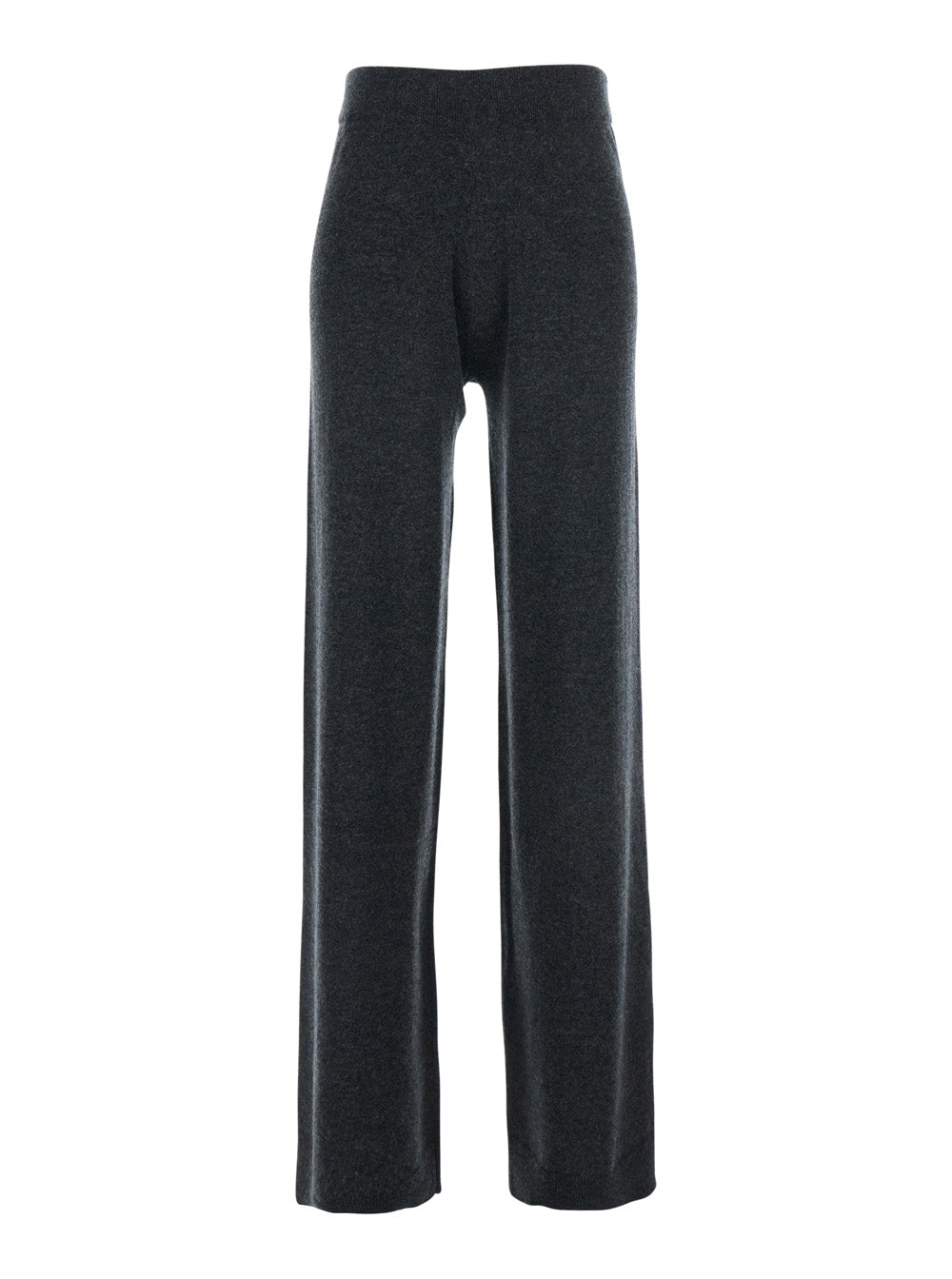 Grey High Waisted Trousers in Cashmere and Wool Blend Woman Virgin