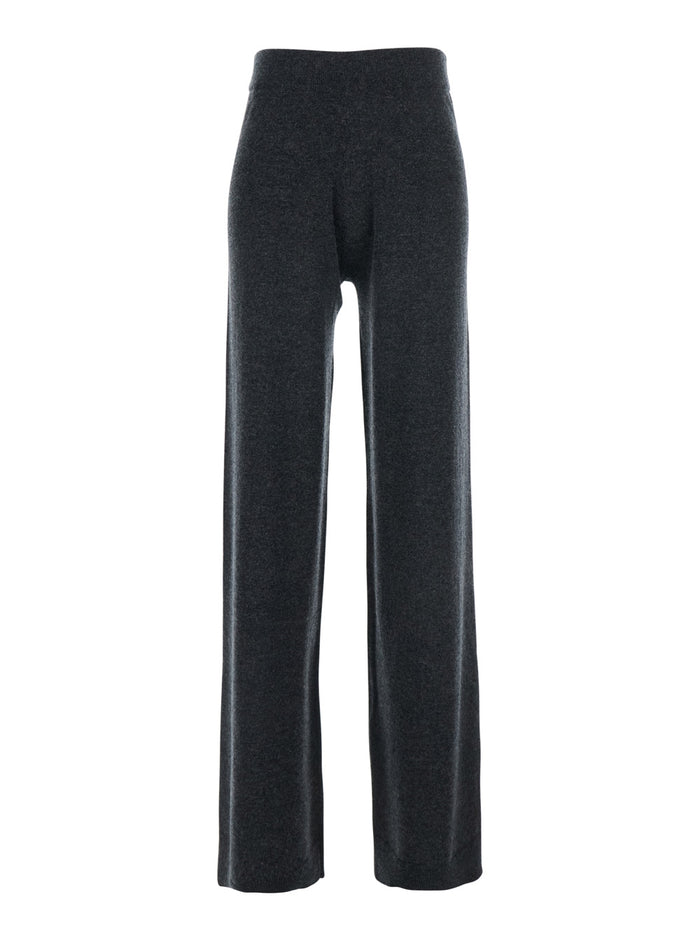 Grey High Waisted Trousers in Cashmere and Wool Blend Woman Virgin