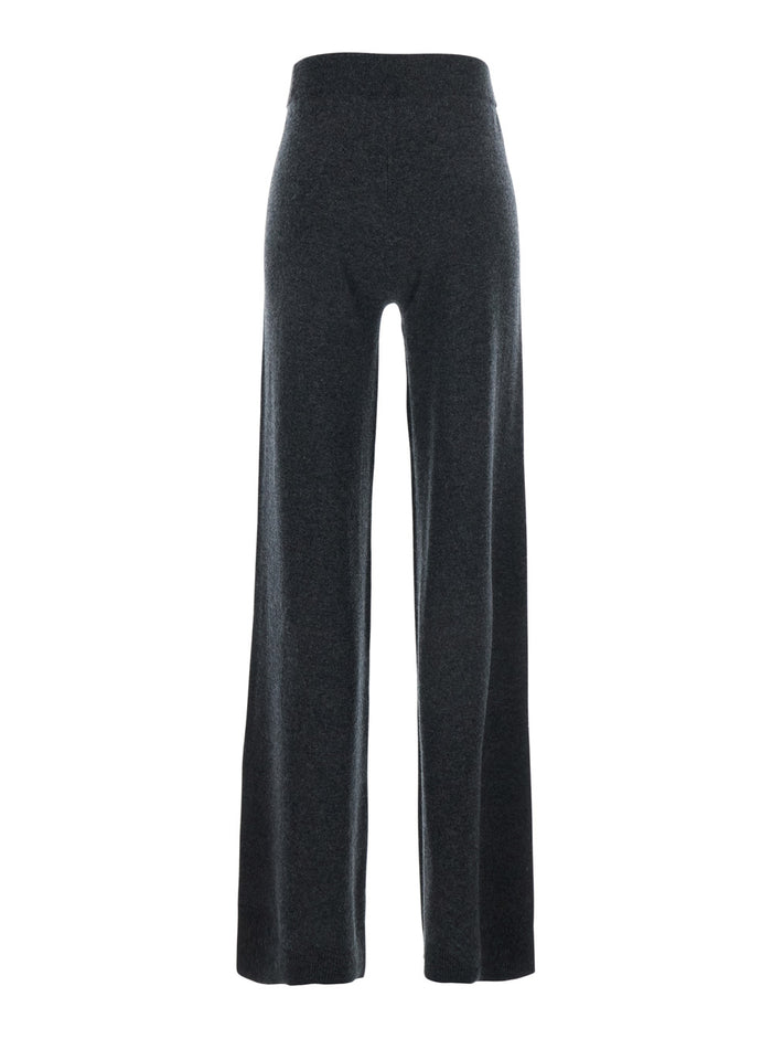 Grey High Waisted Trousers in Cashmere and Wool Blend Woman Virgin