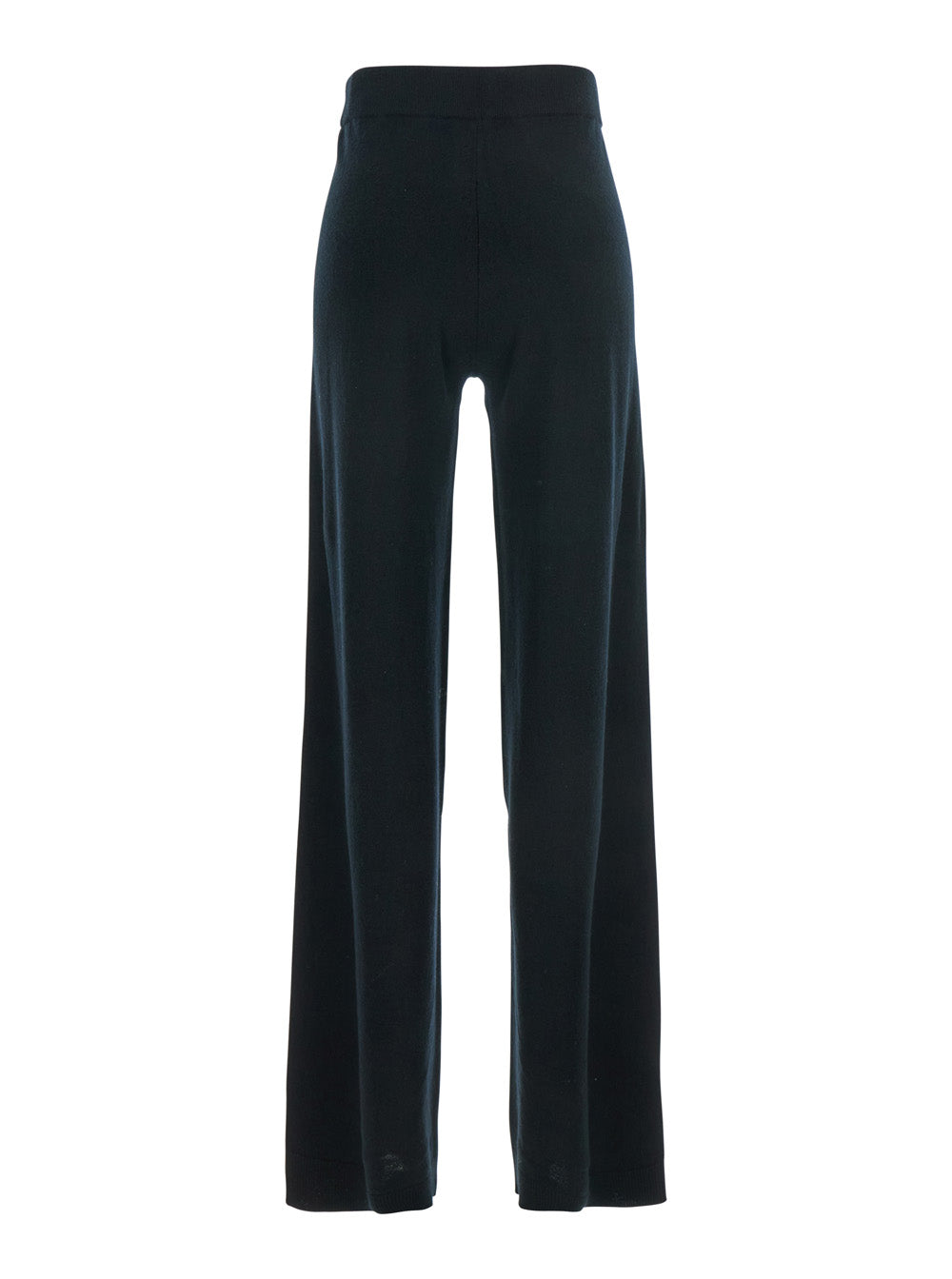 Black High Waisted Trousers in Cashmere and Wool Blend Woman Virgin
