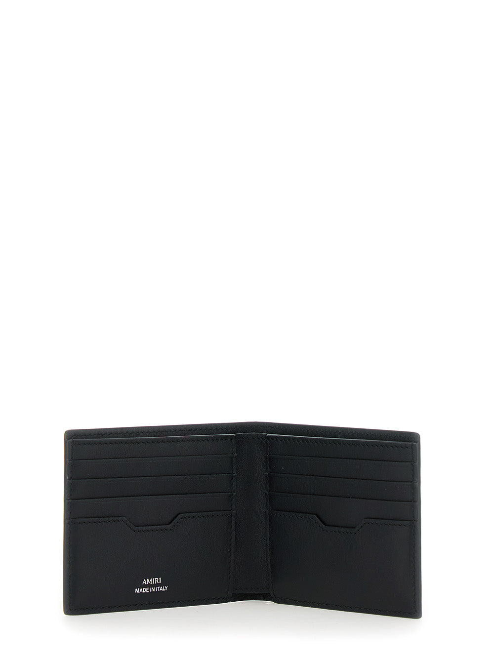 Bi-Fold Wallwt with Logo Lettering on the Front in Leather Man Black Bovine Products