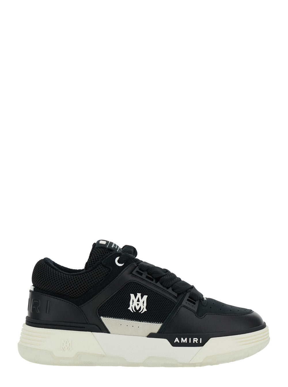 Black Low Top Sneakers With Logo Patch On The Tongue And Lettering Heel Leather Man Bovine