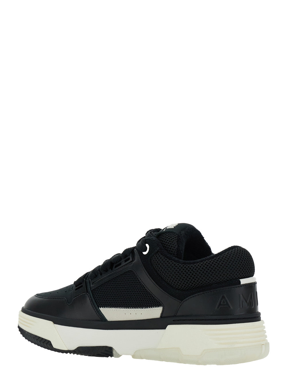 Black Low Top Sneakers With Logo Patch On The Tongue And Lettering Heel Leather Man Bovine