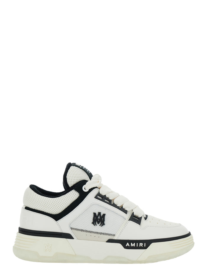 White Low Top Sneakers With Logo Patch On Side And Tongue Leather Man Bovine
