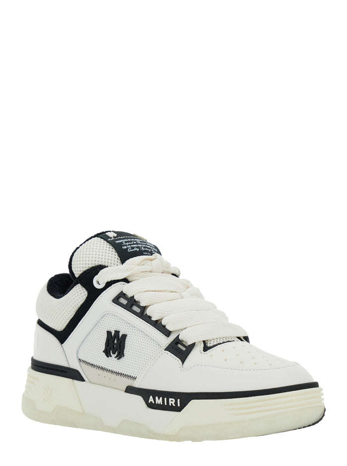 White Low Top Sneakers With Logo Patch On Side And Tongue Leather Man Bovine