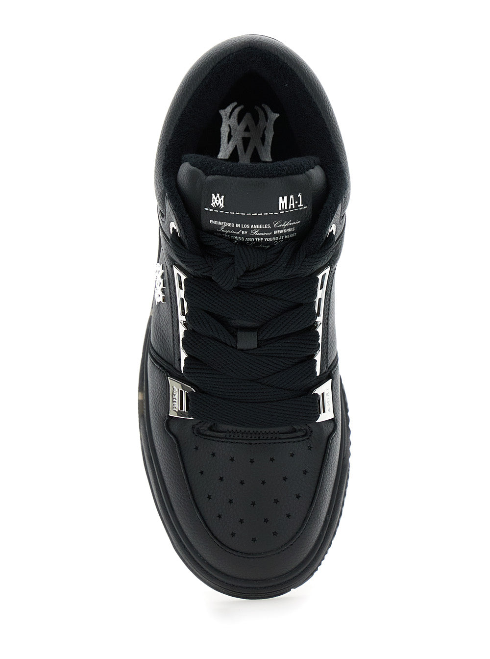 Black Sneakers With Logo Patch On The Side And Lettering Rear Leather Man Bovine