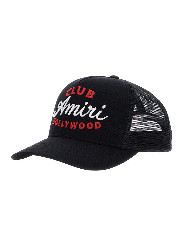 Black Baseball Cap With Maxi Logo On The Front Cotton Man Hats And Gloves