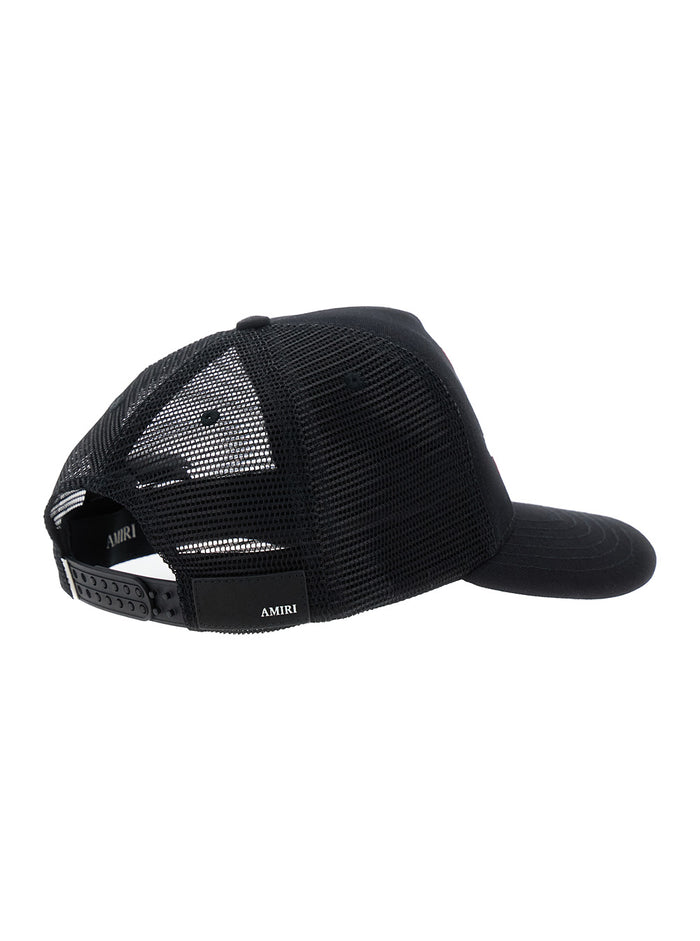 Black Baseball Cap With Maxi Logo On The Front Cotton Man Hats And Gloves