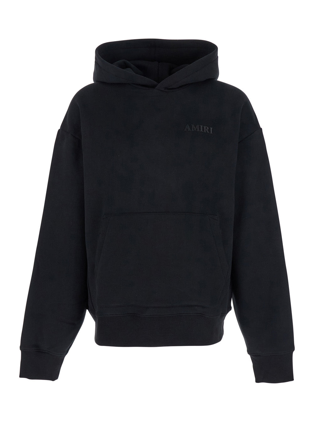 Black Hoodie With Fixed Hood And Logo Lettering On Front Rear Cotton Man Sweatshirts