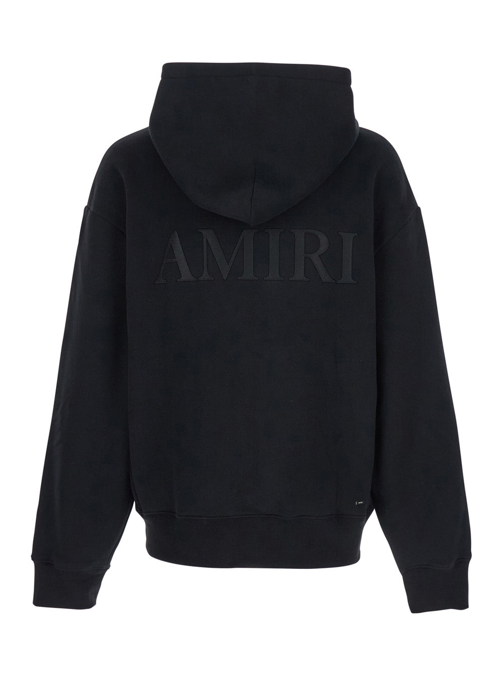 Black Hoodie With Fixed Hood And Logo Lettering On Front Rear Cotton Man Sweatshirts