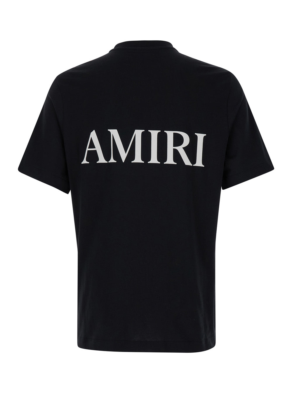 Black T-Shirt With Contrasting Monogram Cotton Man Tshirts And Polo Shirts