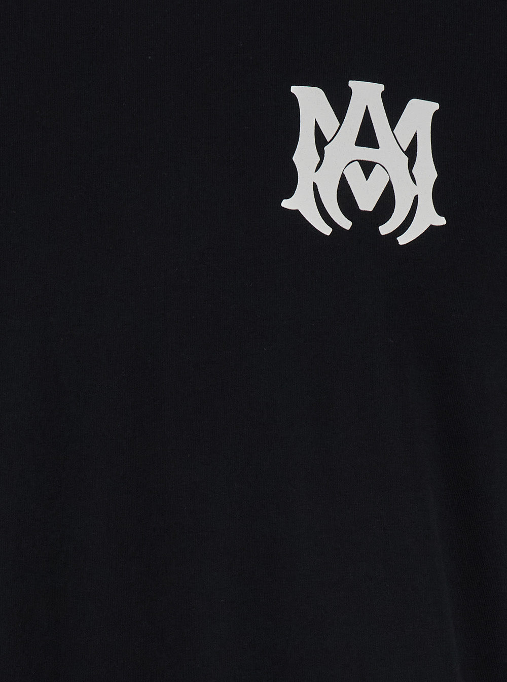 Black T-Shirt With Contrasting Monogram Cotton Man Tshirts And Polo Shirts