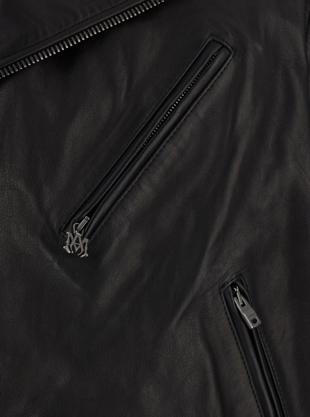 Black Jacket With Wide Notched Revers And Maxi Logo Lettering Print On The Rear Leather Man Bovine