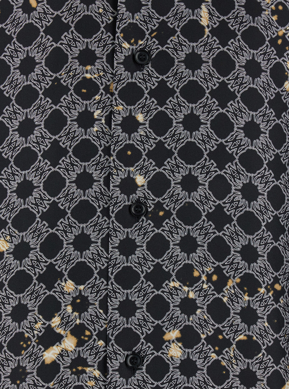 Grey Shirt With All-Over Bandana Print And Cuban Collar Silk Man Blouses