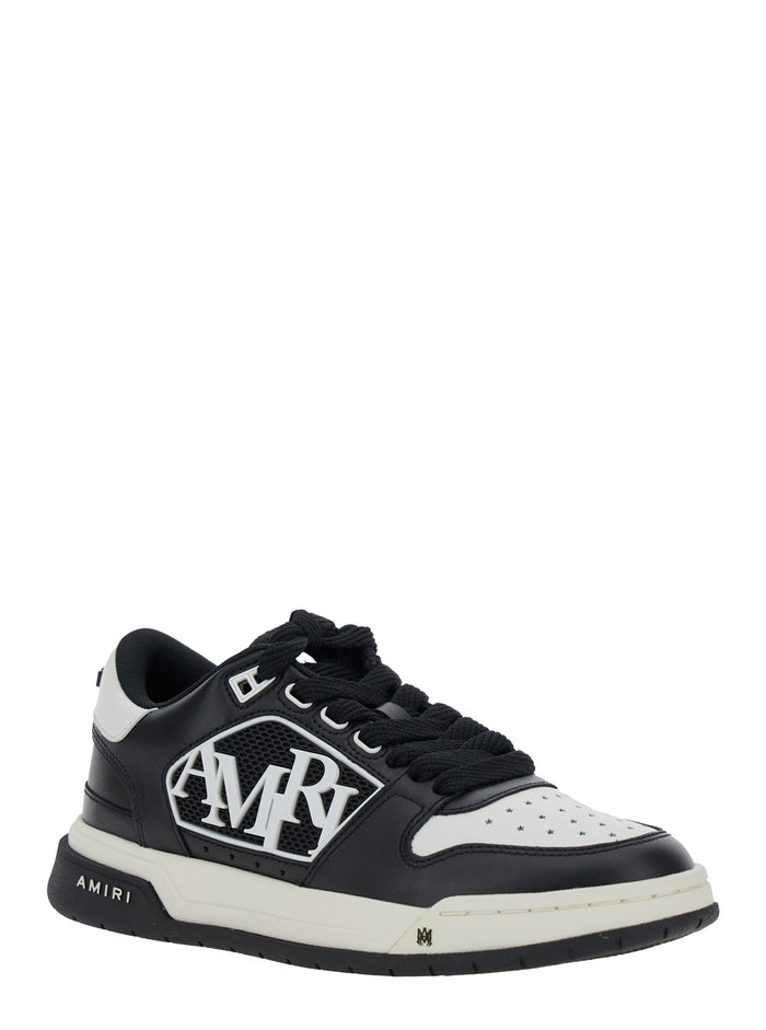 Classic Low Black Top Sneakers With Logo Lettering On Side And Heel Leather Woman Bovine