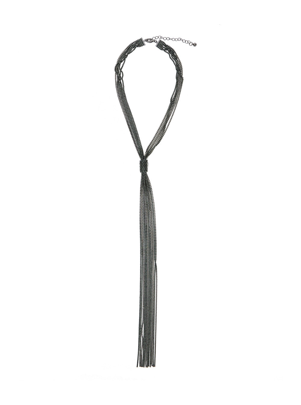 Grey Necklace With Crystal Embellishment And Lobster Clasp Metal Woman Necklaces