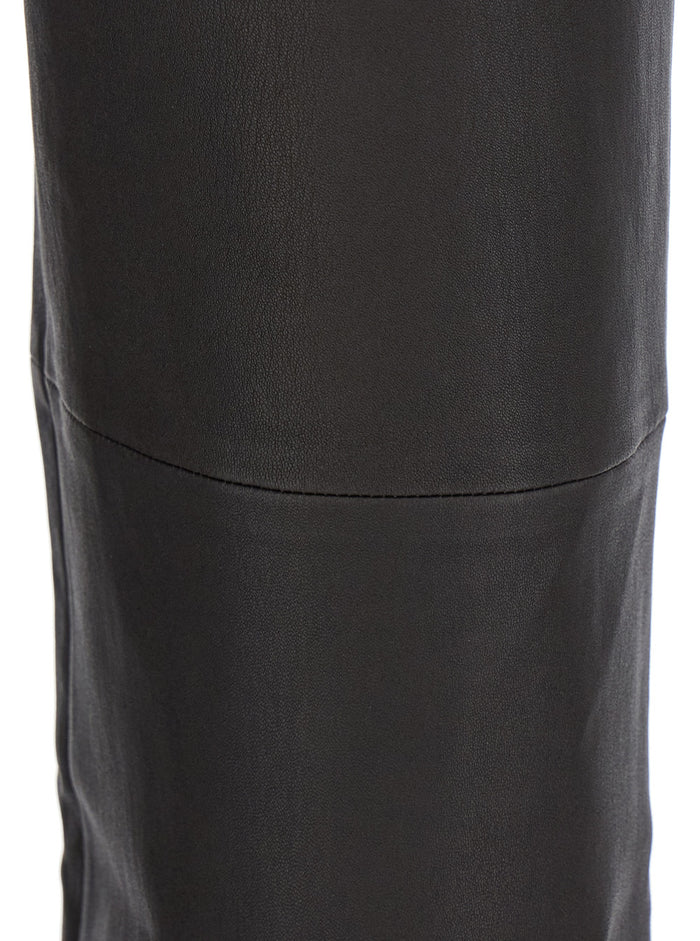 Marina Brown Pants With Belt Loops Leather Woman Lamb Trousers