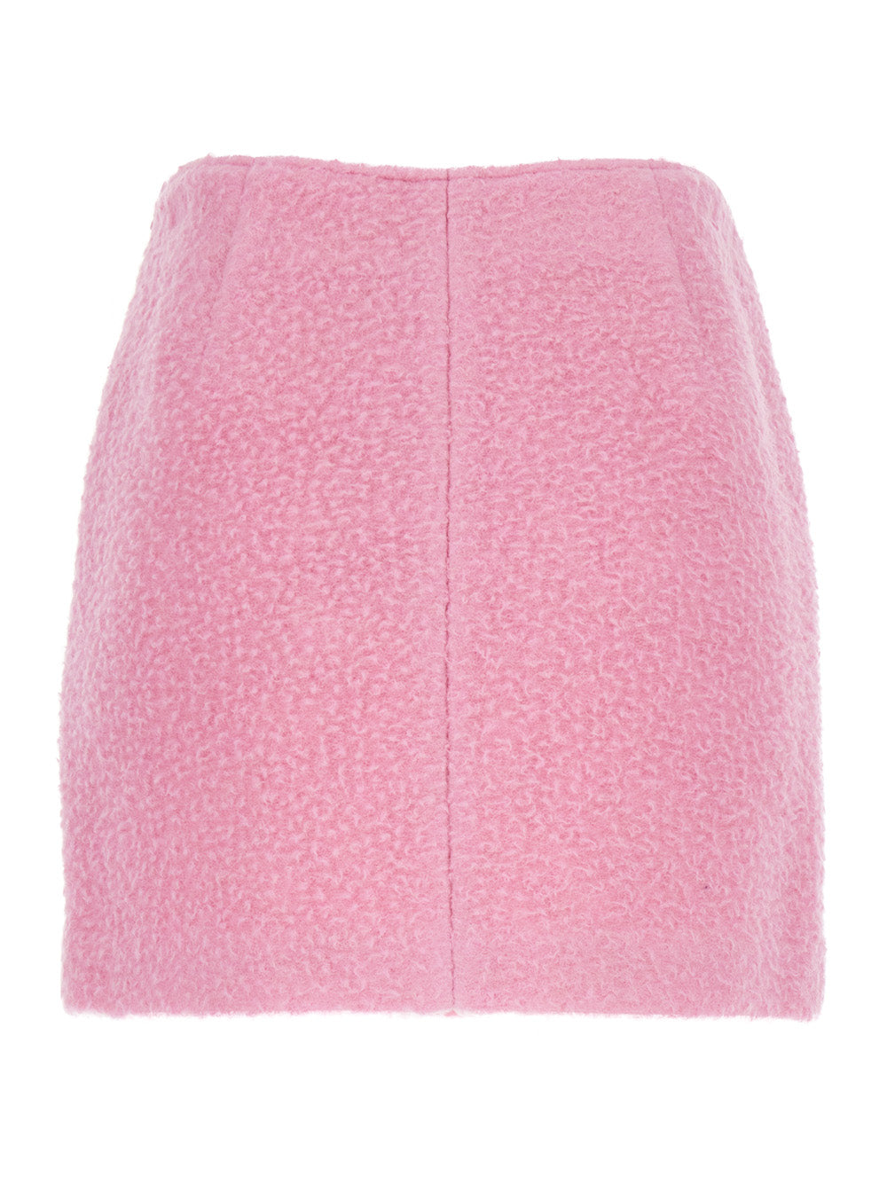Pink Mini Skirt With Hidden Side Closure Fabric Woman