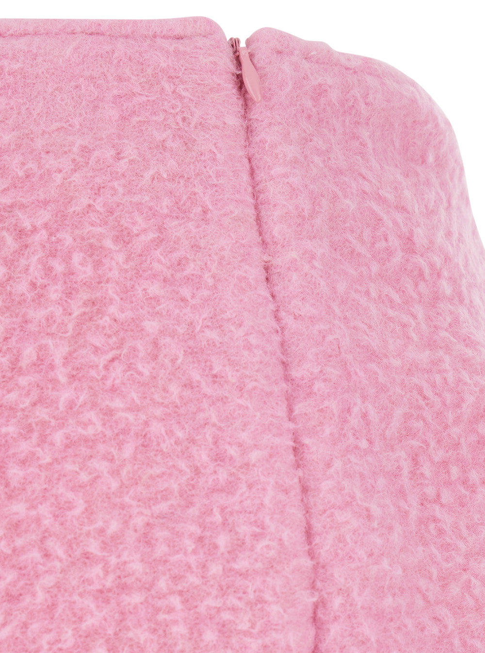 Pink Mini Skirt With Hidden Side Closure Fabric Woman