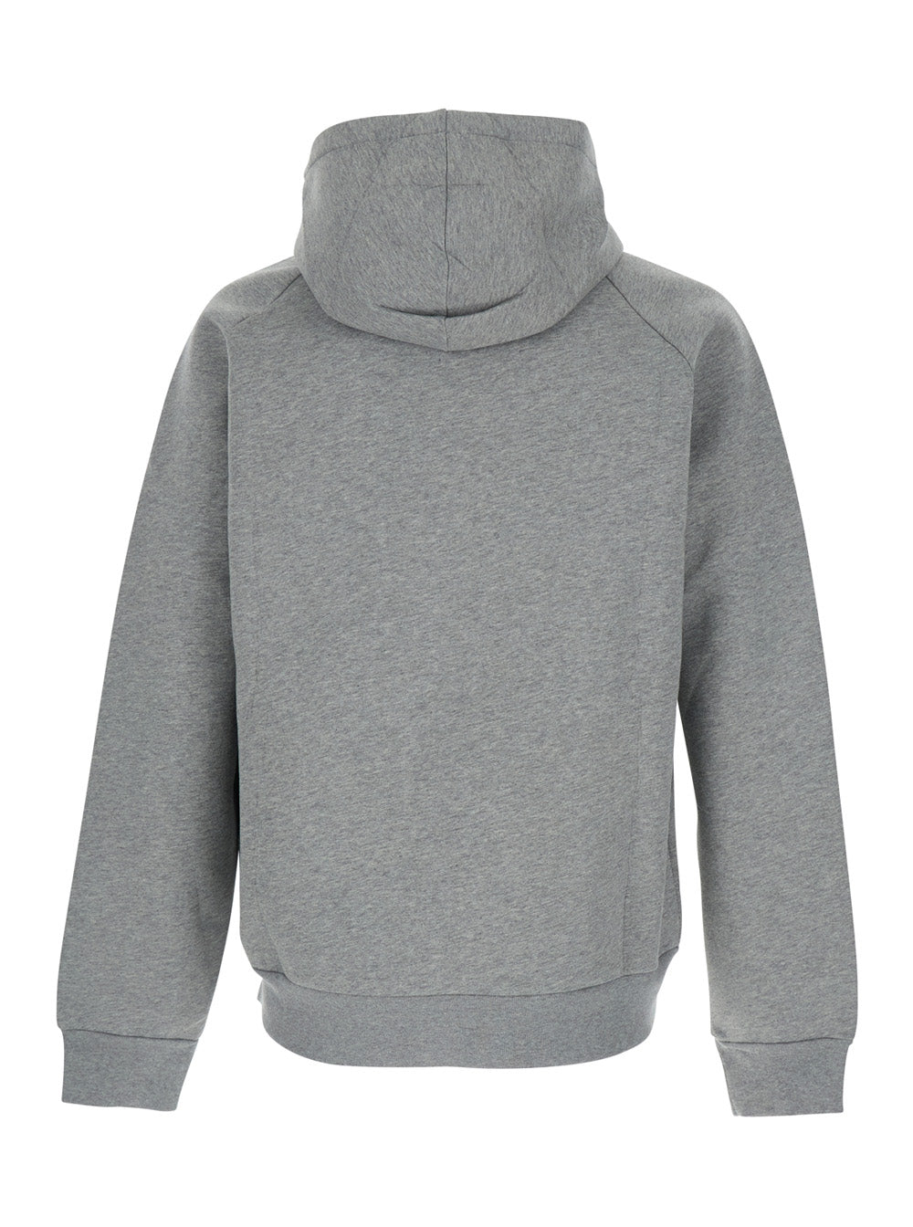 Grey Hoodie with Dropped Shoulders in Neoprene Man Sweatshirts