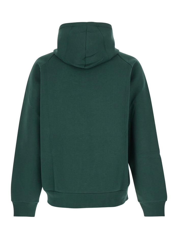 Green Hoodie with Dropped Shoulders in Neoprene Man Sweatshirts