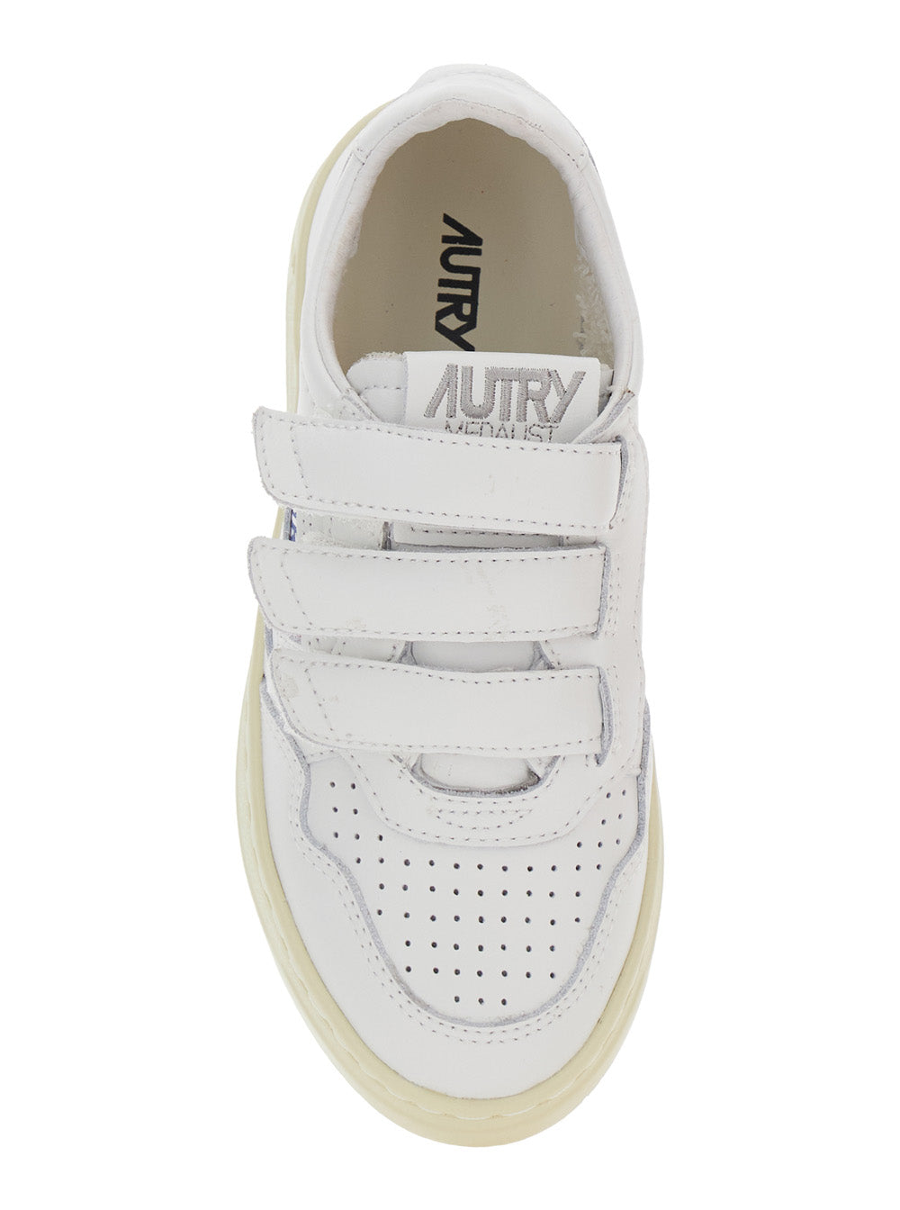 Kidstripes White Low Top Sneakers with Logo Patch on Tongue and Side in Leather Boy Cow