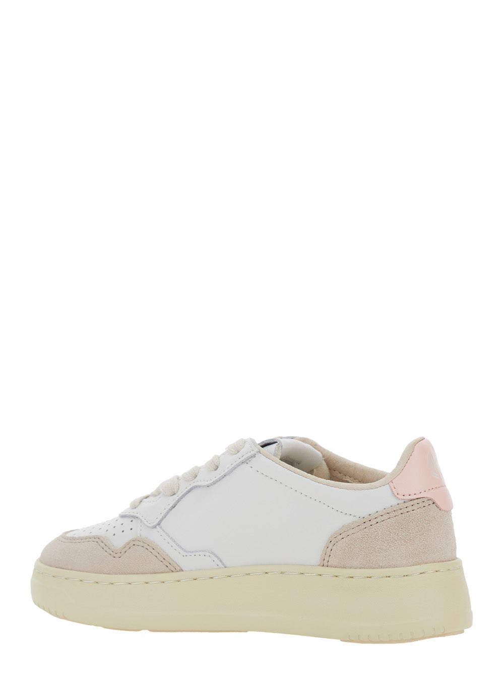 Medalist White Low Top Sneakers With Logo Patch On Tongue And Side Leather Girl