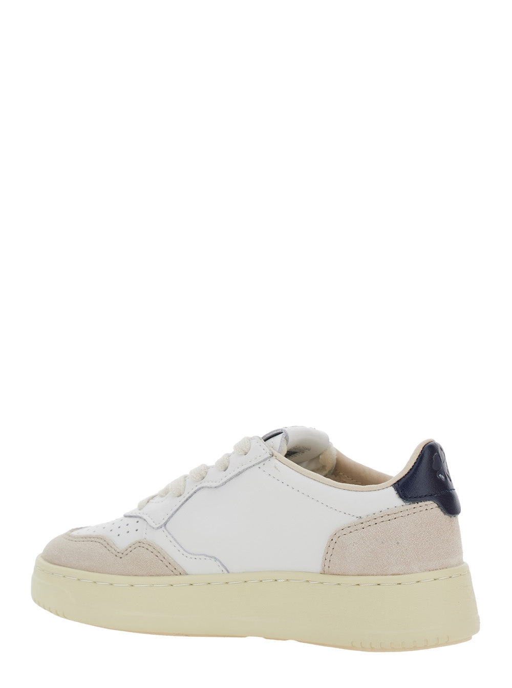 Medalist White Low Top Sneakers With Logo Patch On Tongue And Side Leather Boy
