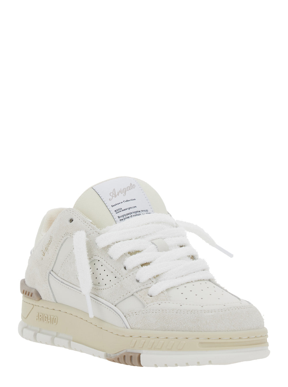 Area Lo White Low Top Sneakers With Logo Patch On The Tongue And Chunky Sole Leather Blend Woman Recycled Polyester