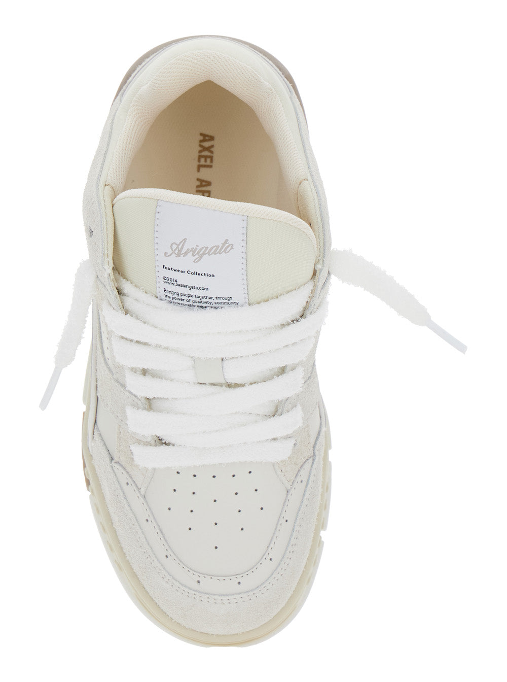 Area Lo White Low Top Sneakers With Logo Patch On The Tongue And Chunky Sole Leather Blend Woman Recycled Polyester