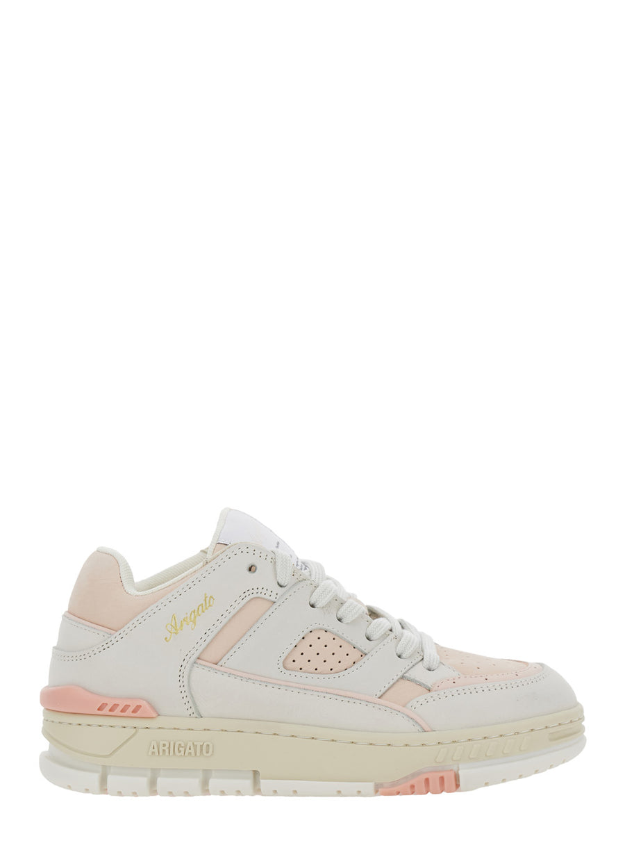 Pink Low Top Sneakers With Logo Patch Nubuck Trainers
