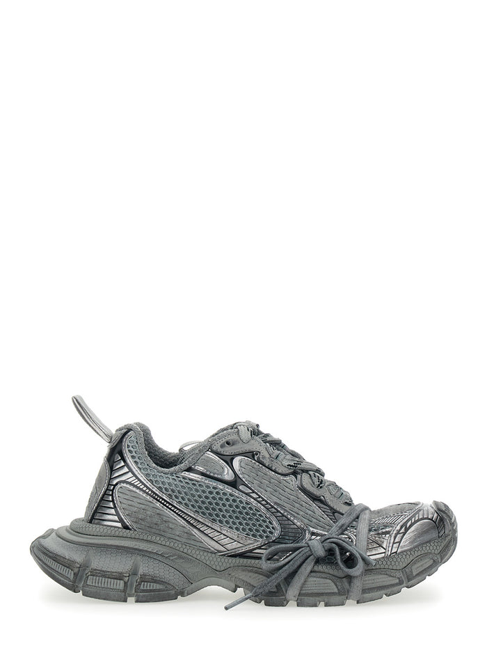 3xl Grey Low Top Sneakers With Logo Detail Tech Fabric Woman Polyurethane Polyester