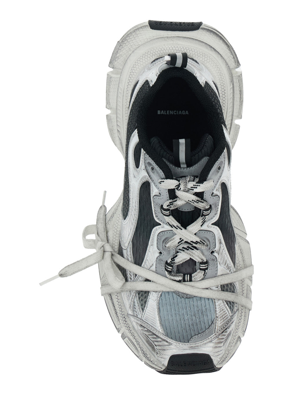 3xl White Low Top Sneakers With Logo Detail Tech Fabric Man Polyurethane Polyester