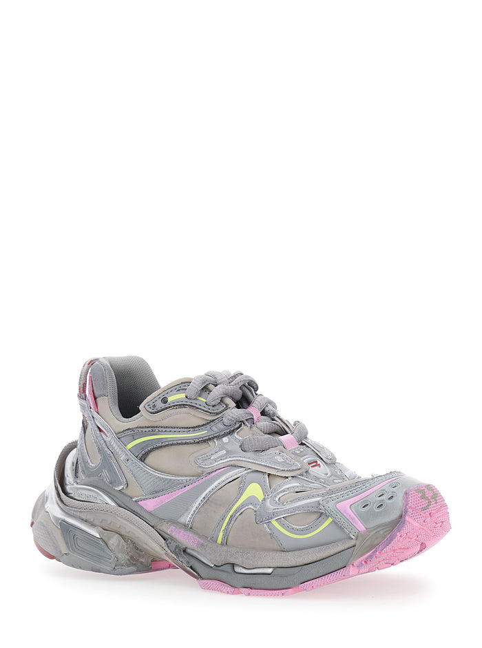 Runner 2 Beige Sneaker with Embossed Logo in Mesh and Nylon Woman Multicolor Polyurethane Polyester