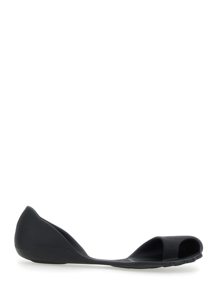 Zero Black Sneakers With Asymmetric Design Tech Fabric Man Eva Flat Shoes
