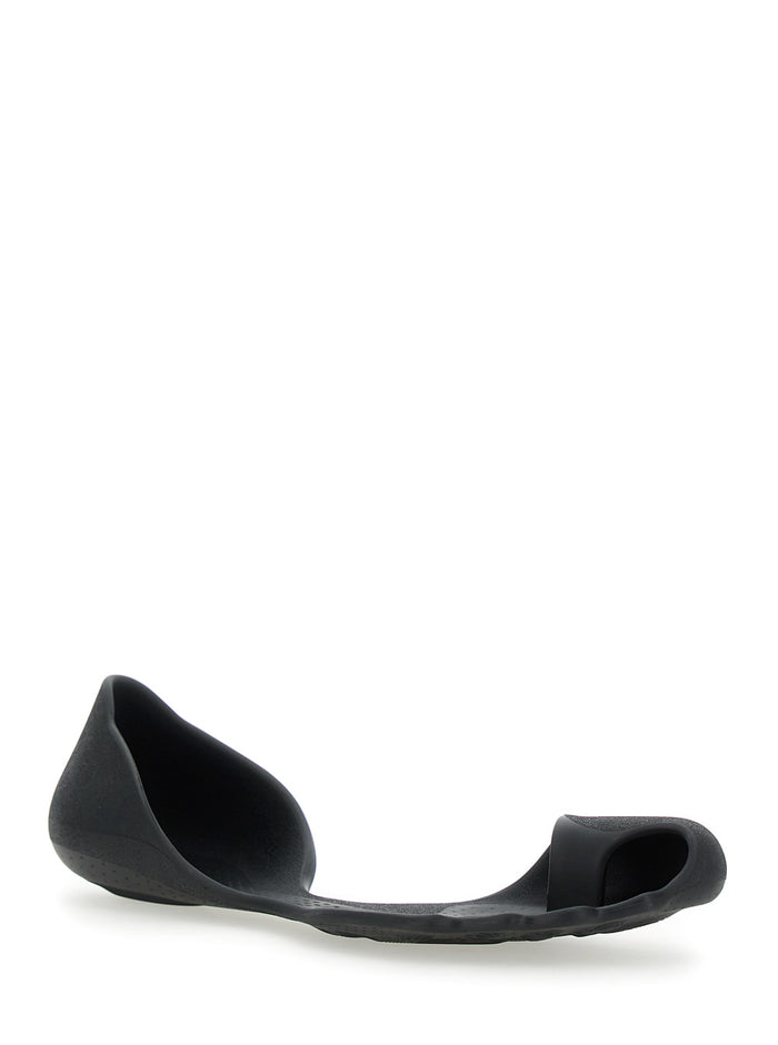 Zero Black Sneakers With Asymmetric Design Tech Fabric Man Eva Flat Shoes