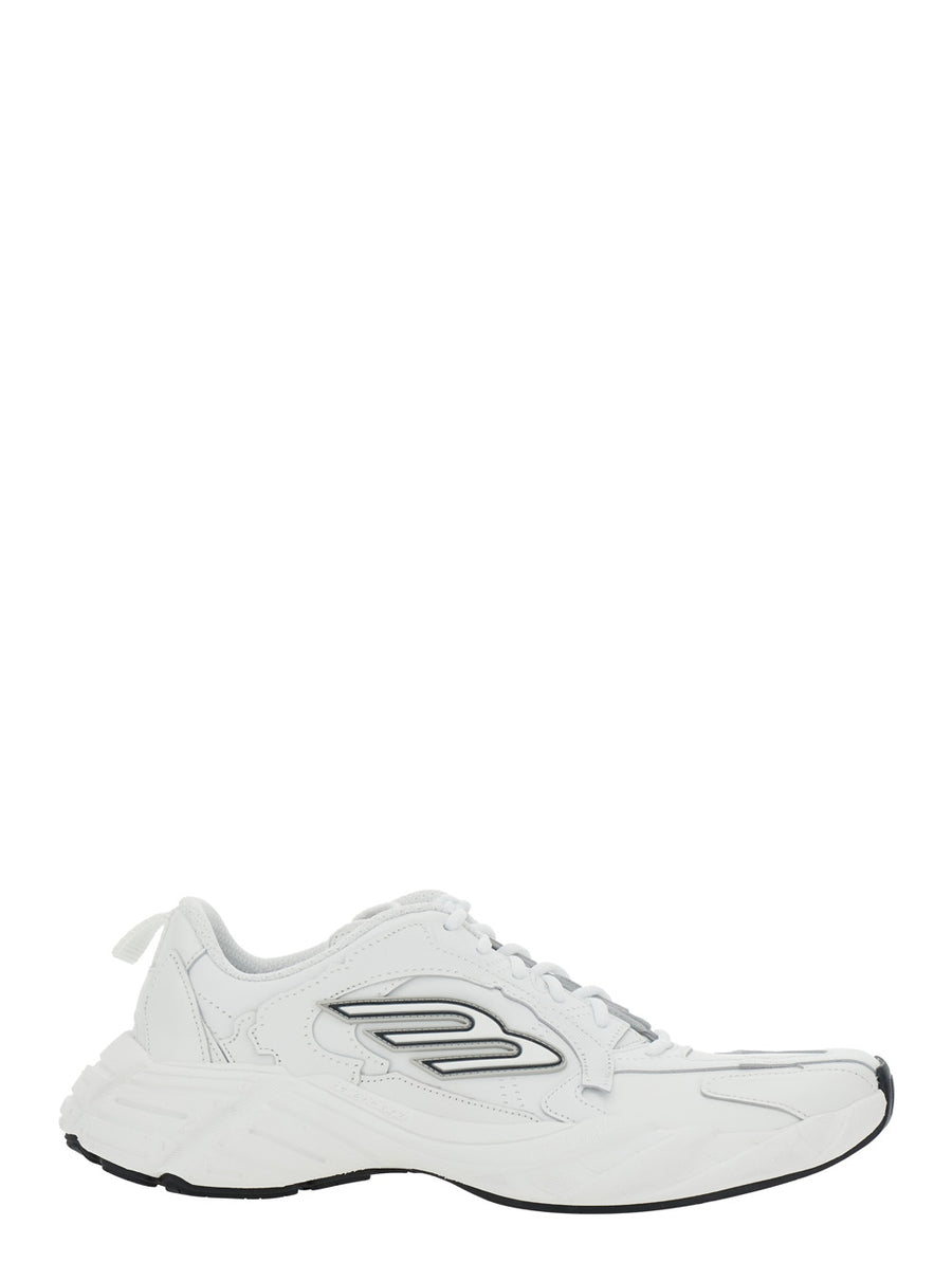 White Low Top Sneakers With Logo Detail Bovine Trainers