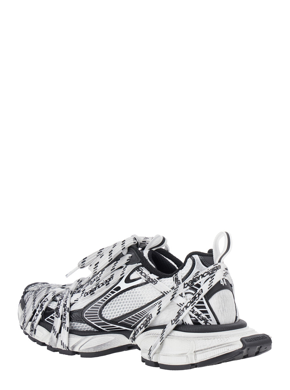 3xl Extreme Laces Grey Sneakers With Logo Lettering On The And Worn Effect Tech Fabric Man White/black Polyester