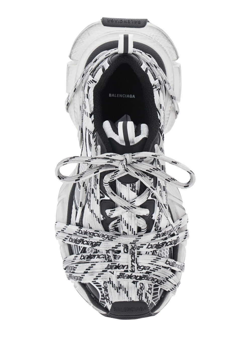 3xl Extreme Laces Grey Sneakers With Logo Lettering On The And Worn Effect Tech Fabric Man White/black Polyester
