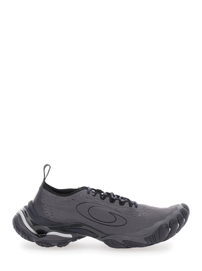 Anatomic Runner Black Sneaker with Anatomical Five-Toe Shape in Tech Fabric Man Polyester