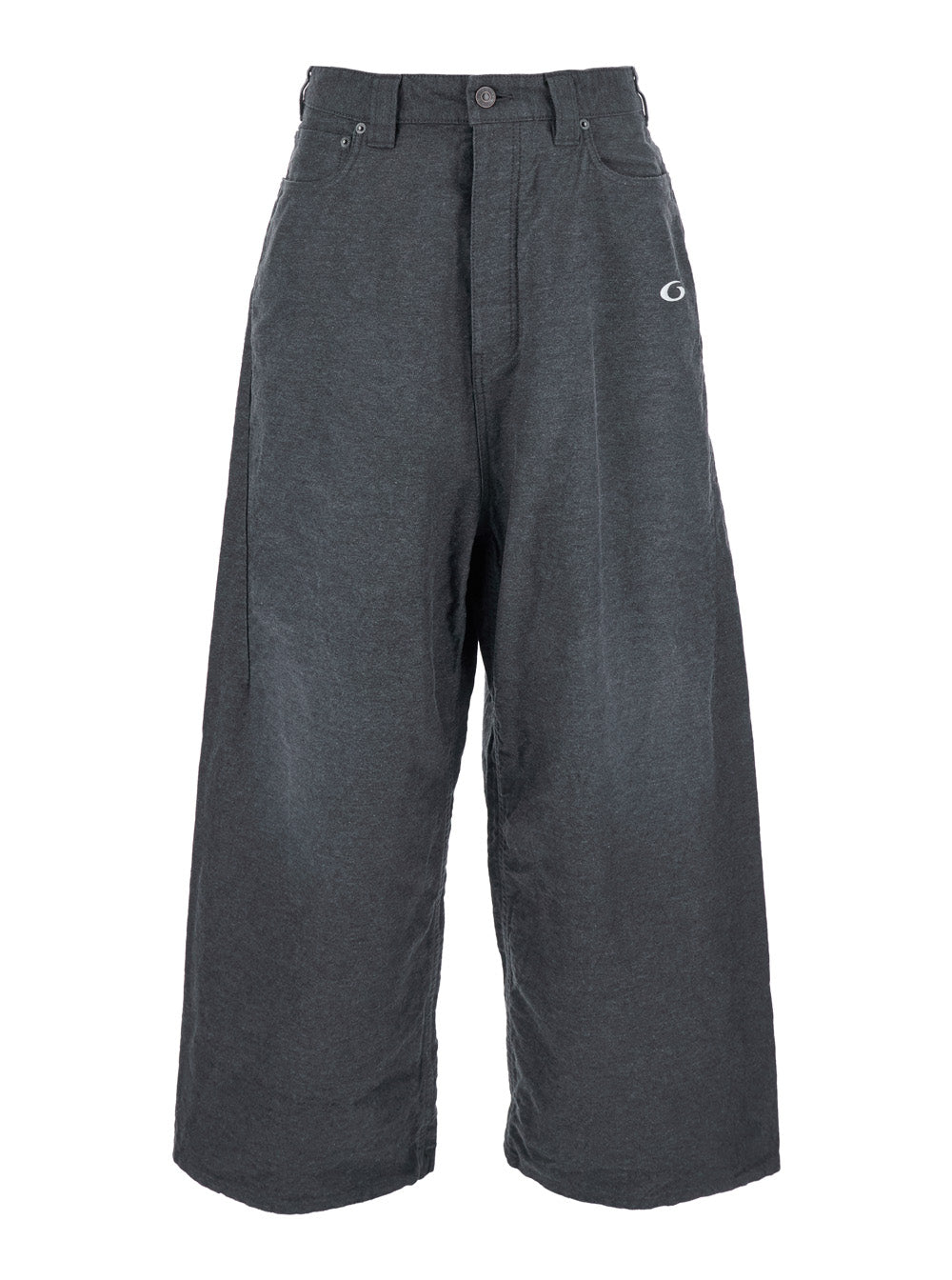 Grey Oversize Pants with Logo Detail on the Front and Patch Rear in Cotton Man Trousers