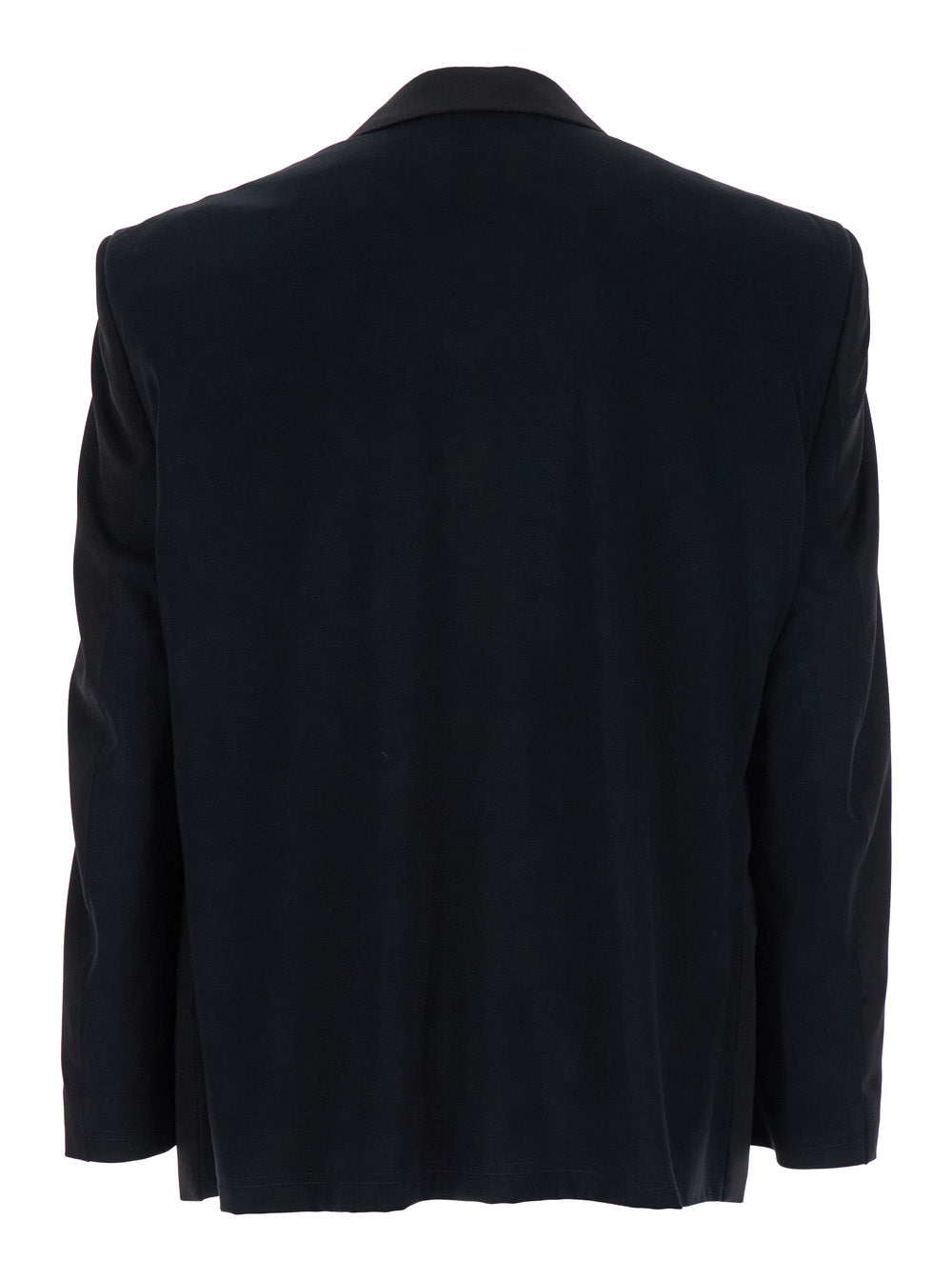 Black Single-Breasted Jacket with Notched Revers in Wool Man Blazers