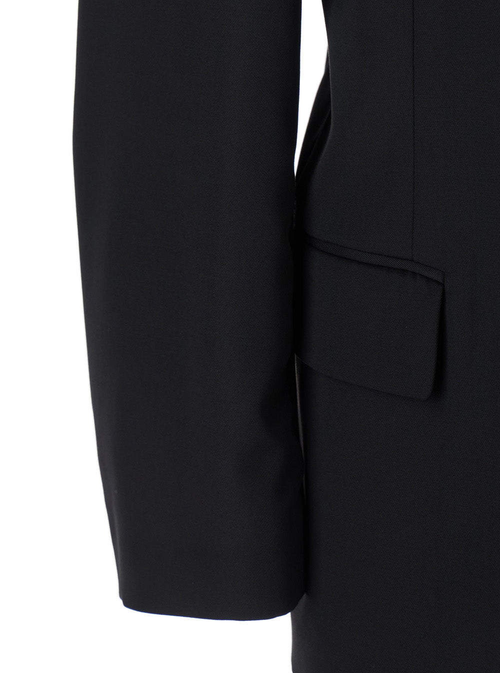 Black Single-Breasted Jacket with Notched Revers in Wool Man Blazers